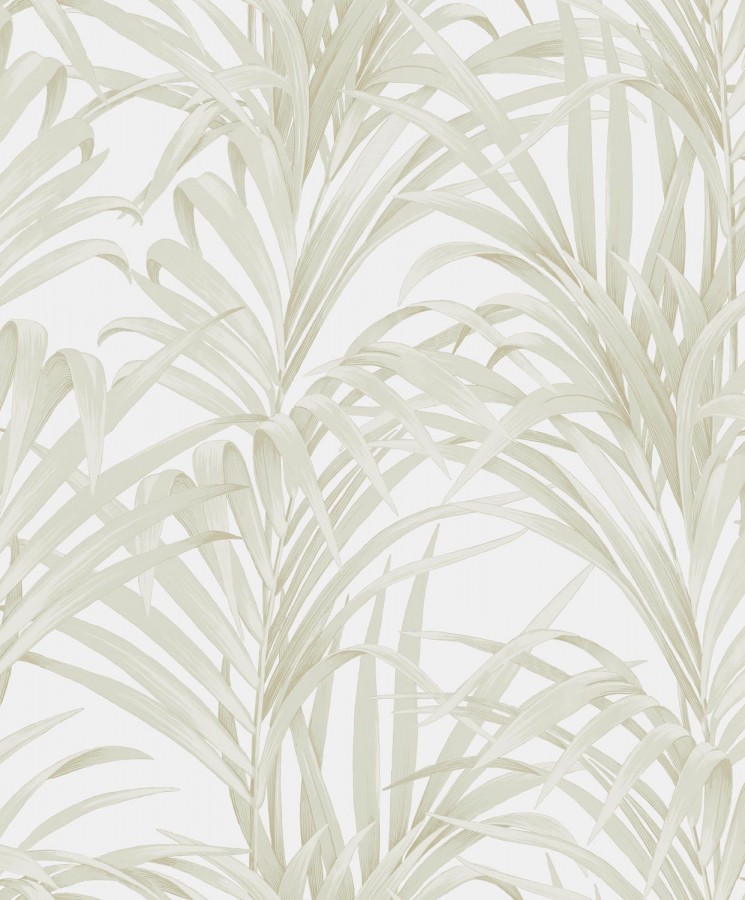 Papel pintado hojas de helecho con estilo fondo blanco roto Líbano 231749