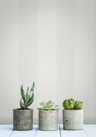 Papel pintado rayas metalizadas blancas Raya Torino 679259