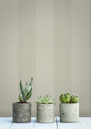 Papel pintado rayas metalizadas tonos crema Raya Torino 679260