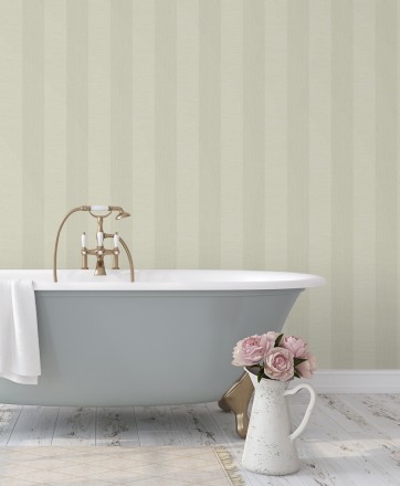 Papel pintado rayas metalizadas tonos crema Raya Torino 679260