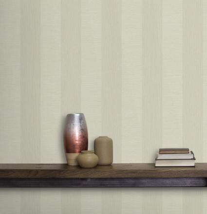 Papel pintado rayas metalizadas tonos crema Raya Torino 679260