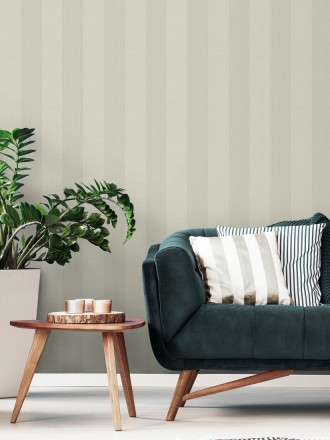 Papel pintado rayas metalizadas tonos crema Raya Torino 679260