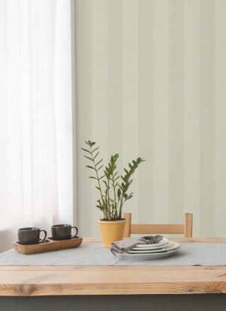 Papel pintado rayas metalizadas tonos crema Raya Torino 679260