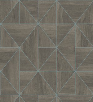 Papel pintado geométrico efecto madera estilo Art Déco Royal Lodge 679275