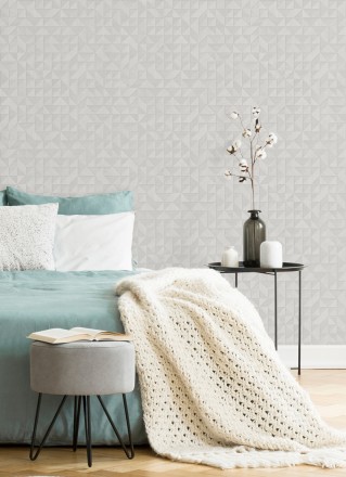 Papel pintado geométrico con textura efecto madera Fort William 679278