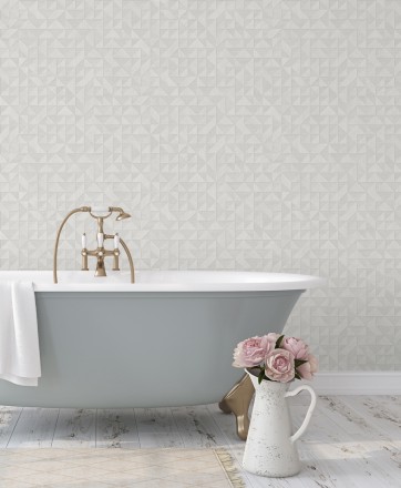 Papel pintado geométrico con textura efecto madera Fort William 679278