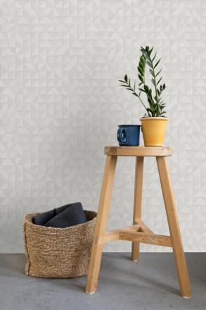 Papel pintado geométrico con textura efecto madera Fort William 679278