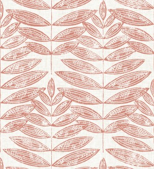 Papel pintado hojas coral de estilo nórdico Quebec Leaves 679395