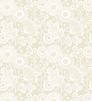 Papel pintado Flores de Remini combinado beige - Sebastian Suite