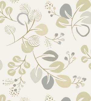 Papel pintado hojas estilo nórdico tonos beige Blossom Hall 679418