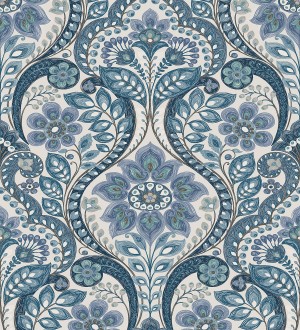 Papel pintado damasco floral moderno estilo hindú Regency Damask 679446