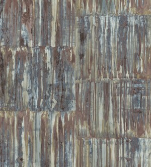 Papel pintado de metal cepillado con óxido Kansas Hall 679644