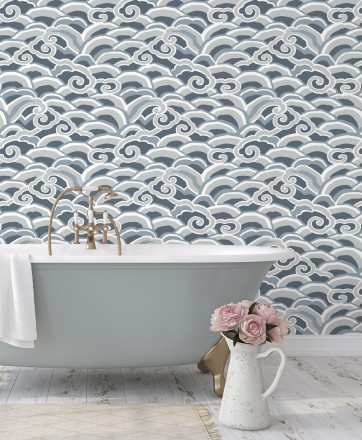 Papel pintado de olas estilo nórdico Greek Waves 679688