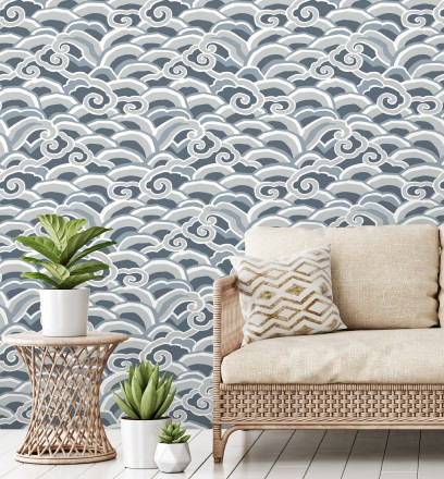Papel pintado de olas estilo nórdico Greek Waves 679688