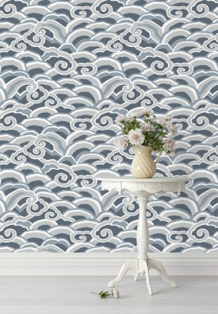 Papel pintado de olas estilo nórdico Greek Waves 679688