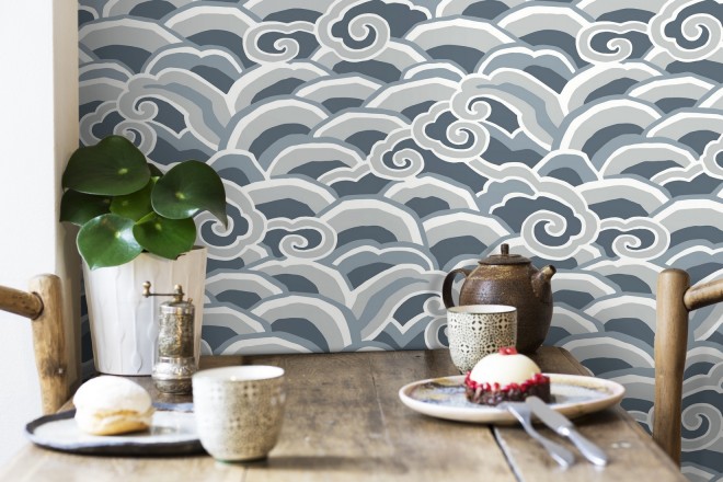 Papel pintado de olas estilo nórdico Greek Waves 679688