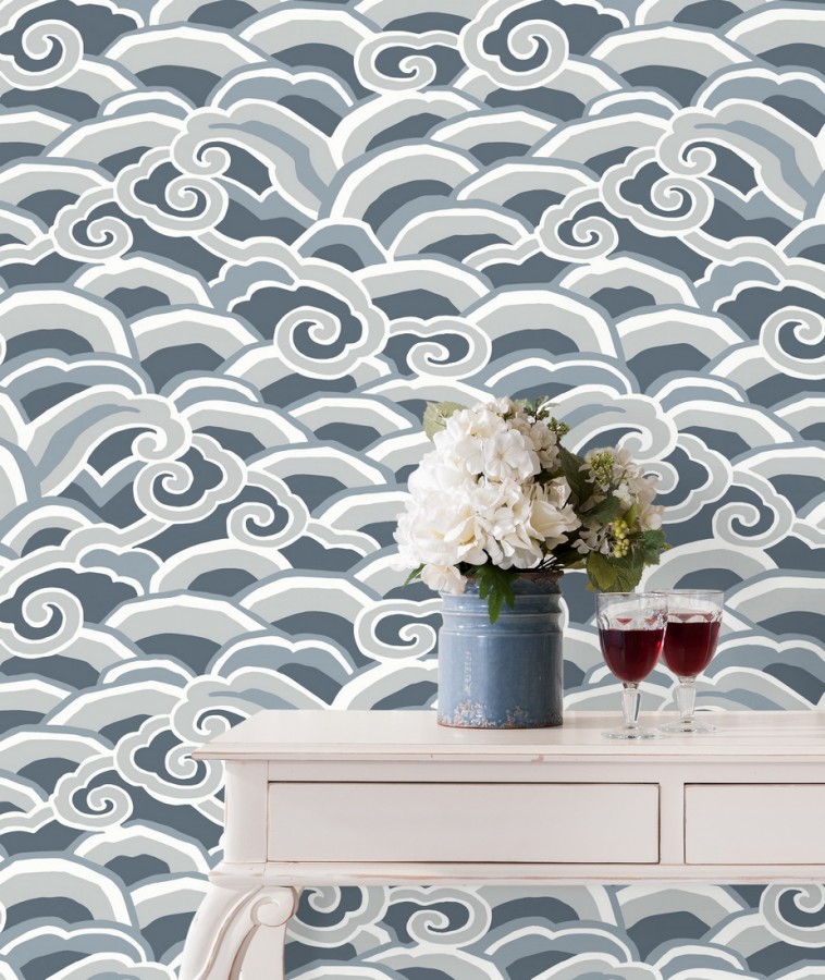 Papel pintado de olas estilo nórdico Greek Waves 679688