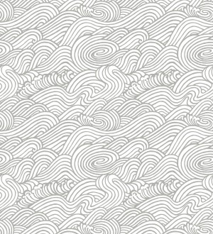 Papel pintado inspirado en las olas del mar en tonos grises Rolling Waves 679744