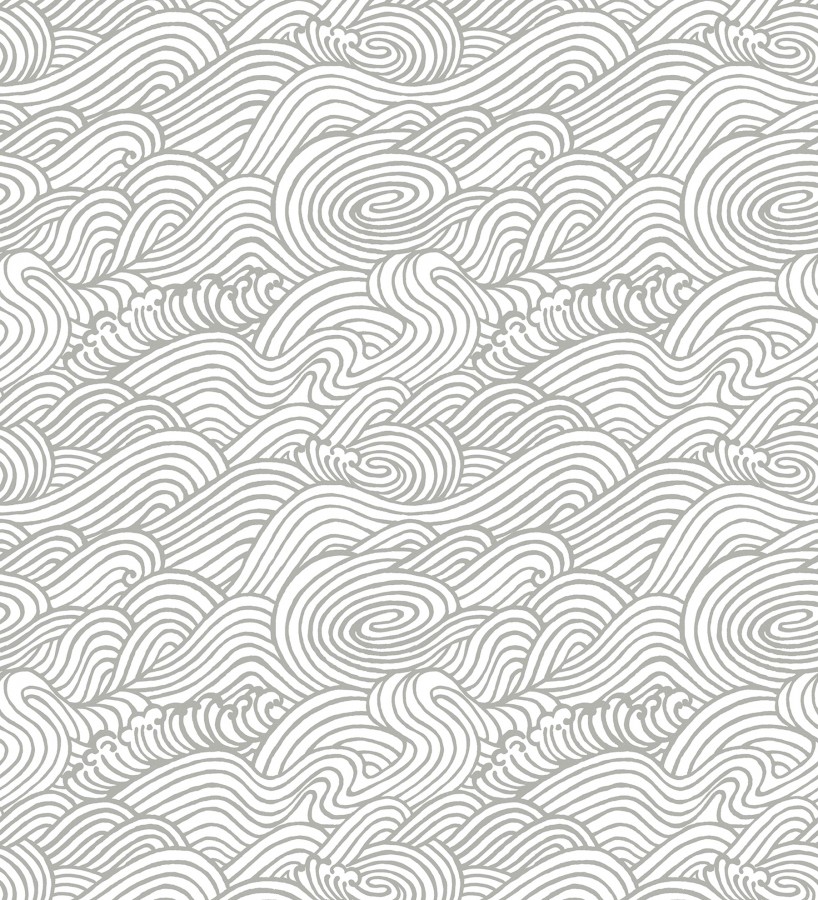 Papel pintado inspirado en las olas del mar en tonos grises Rolling Waves 679744