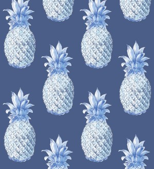 Papel pintado de piñas azules estilo tropical Tropical Fruit 679752