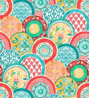 Papel pintado mandalas estilo hindú multicolor Bohemian Plates 679760