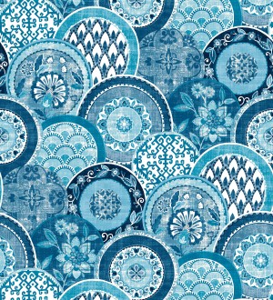 Papel pintado mandalas estilo hindú azul Bohemian Plates 679761