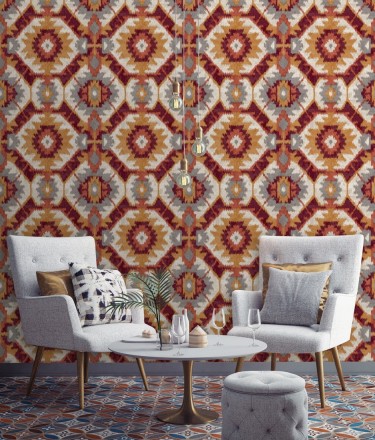 Papel pintado imitación tapiz estilo boho Boho Home 679832