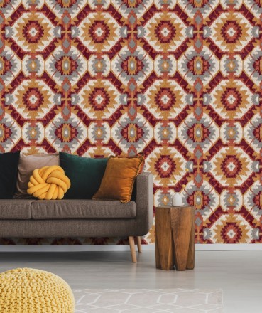 Papel pintado imitación tapiz estilo boho Boho Home 679832