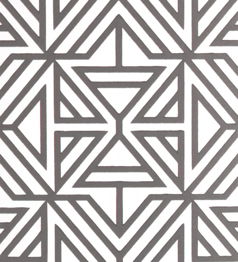 Papel pintado geométrico con terciopelo gris Monaco 679838