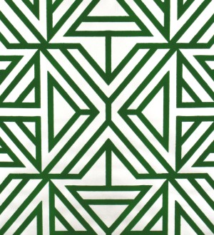 Papel pintado geométrico con terciopelo verde Monaco 679839