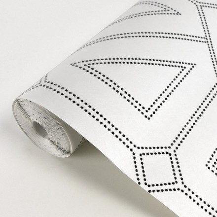 Papel pintado geométrico lujoso con incrustaciones de cristales de gel Cooper Place 679843