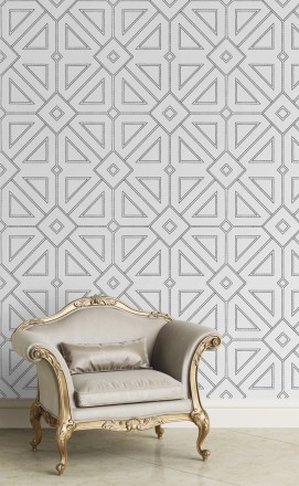 Papel pintado geométrico lujoso con incrustaciones de cristales de gel Cooper Place 679843