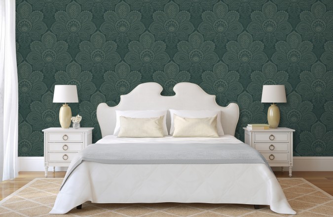 Papel pintado de flores grandes estilo hindú Cardiff Flowers 680711