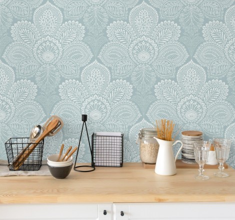 Papel pintado de flores grandes estilo hindú Cardiff Flowers 680713