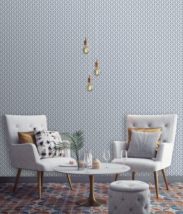 Papel pintado celosía con tramado de diamante Diamond Lights 680770