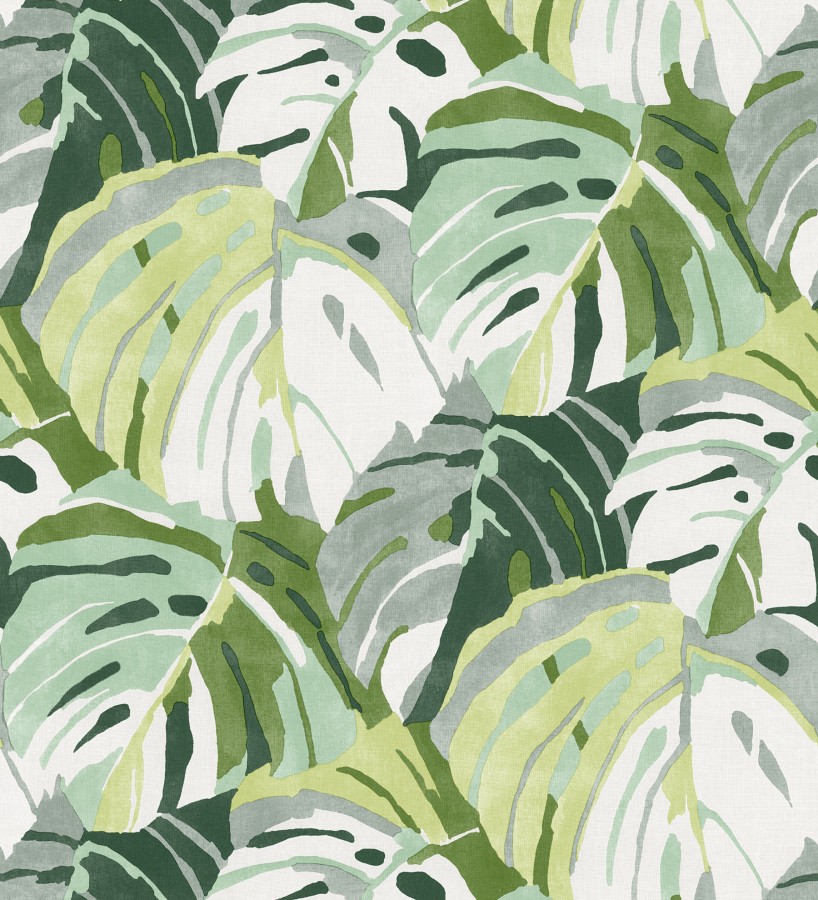 Papel pintado de hojas tropicales grandes estilo pop art Tropical Island 680771