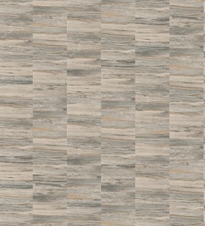 Papel pintado mosaico efecto madera a rayas Oxford Stone 679315