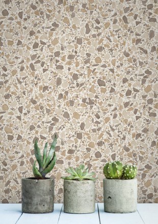 Papel pintado mármol de terrazo Genova 679368