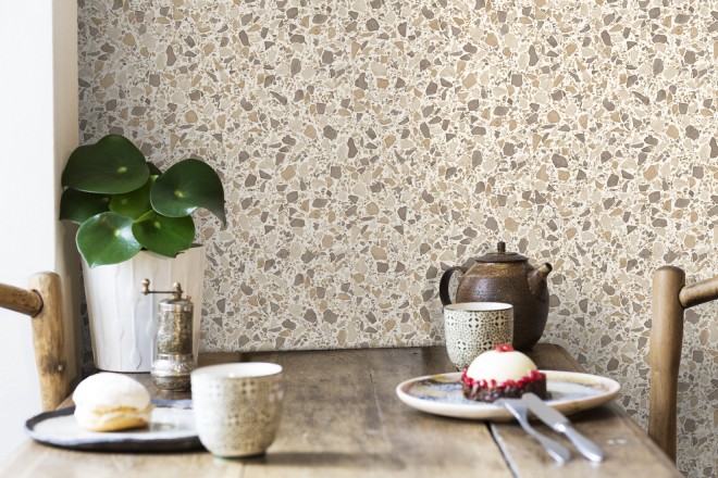 Papel pintado mármol de terrazo Genova 679368