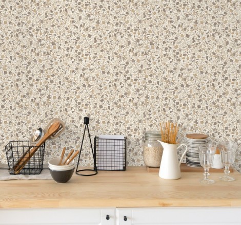 Papel pintado mármol de terrazo Genova 679368