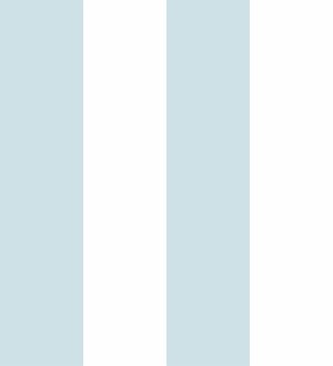 Papel pintado infantil de rayas anchas celestes y blancas Raya Silky 680232