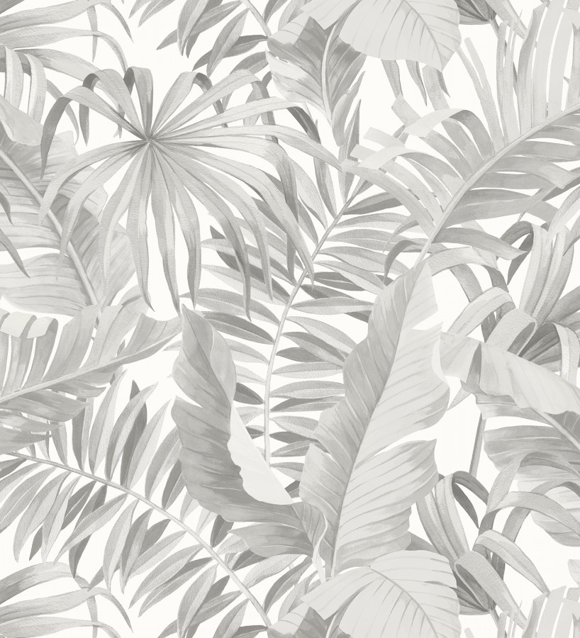 Papel pintado de hojas tropicales blancas Maldivas Tropical 680937