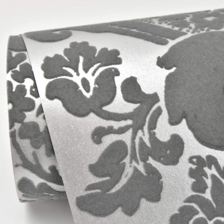 Papel pintado damasco de terciopelo en relieve Adagio 679503