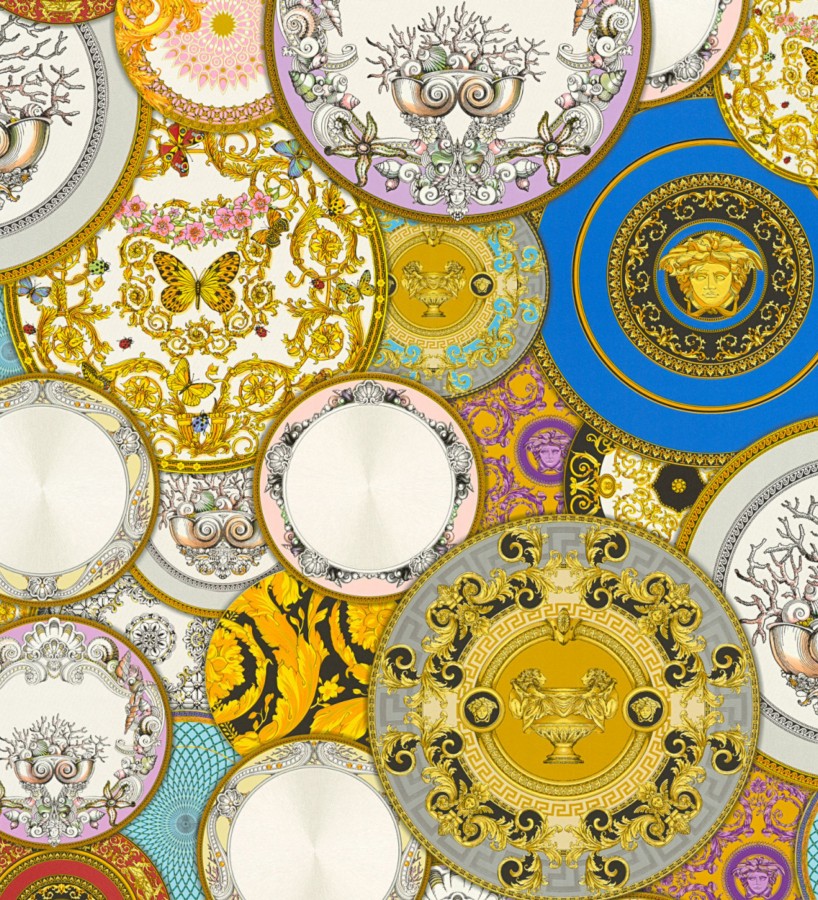 Papel pintado platos decorativos de Versace Casa Donna 126324
