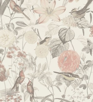 Papel pintado de pájaros y flores estilo inglés Victoria Blossom 126371