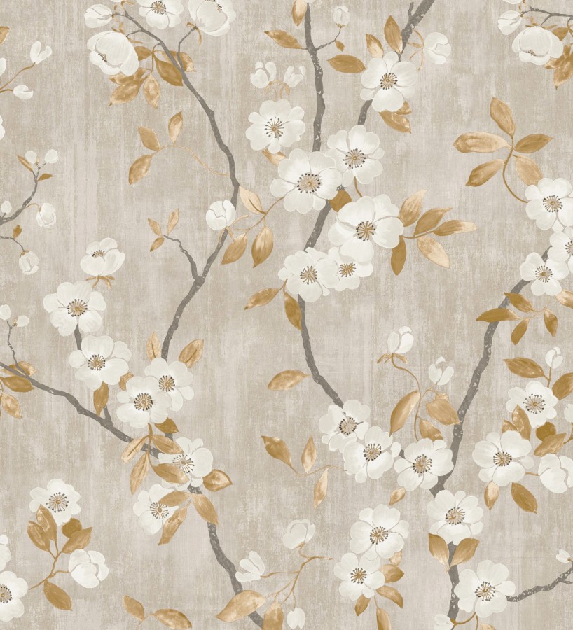 Papel pintado de ramas con flores japonesas Hilda Spring 126406