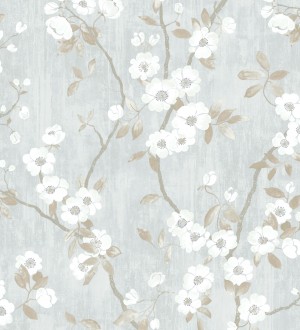 Papel pintado de ramas con flores japonesas Hilda Spring 126409