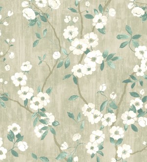 Papel pintado de ramas con flores japonesas Hilda Spring 126410