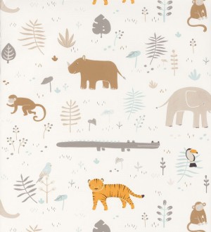 Papel pintado infantil animales africanos Safari Fun 126508