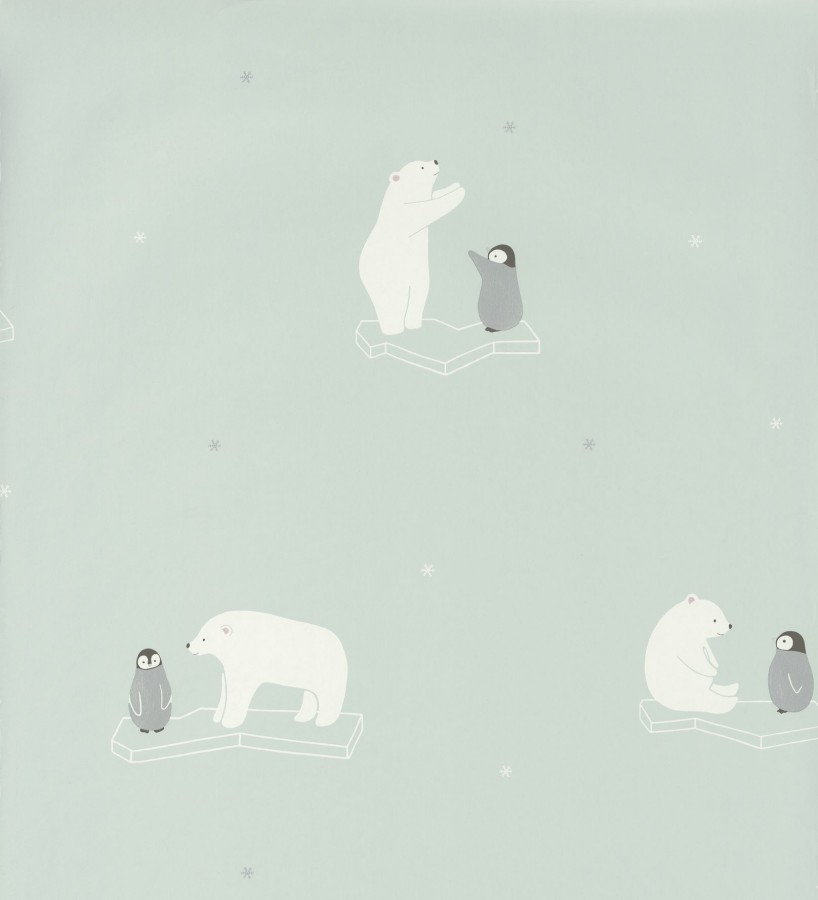 Papel pintado infantil pingüinos y osos polares Polar fun 126530